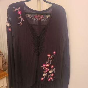 Black embroidered tunic
